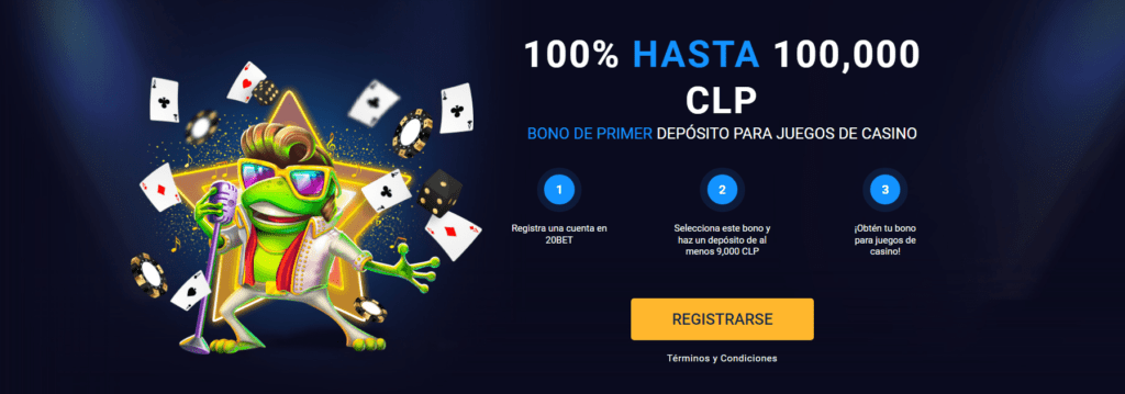 Bono de bienvenida 20Bet casino