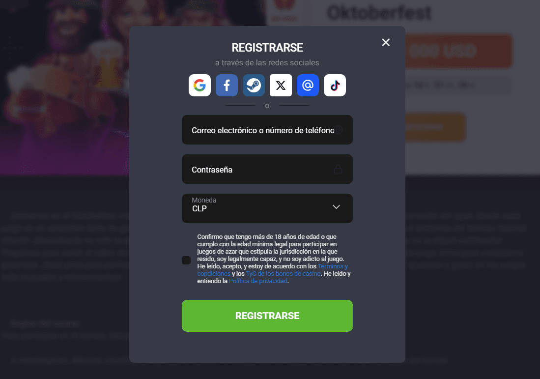 Inscripción en GGBet casino