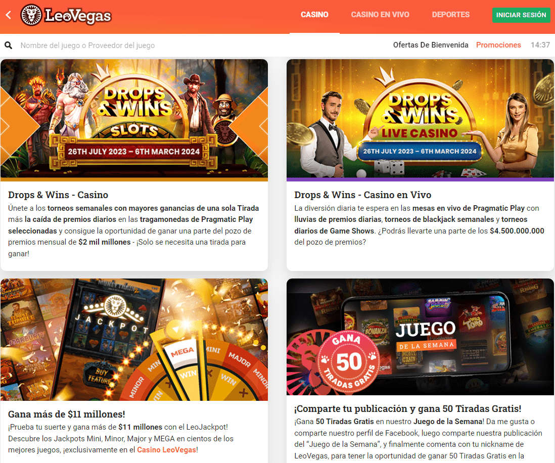 Promociones y bonos del casino LeoVegas
