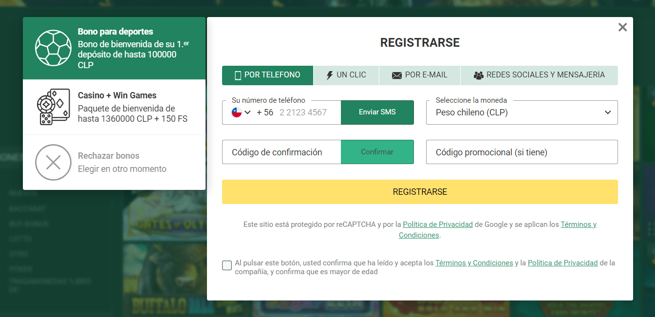 Registro en Betwinner casino