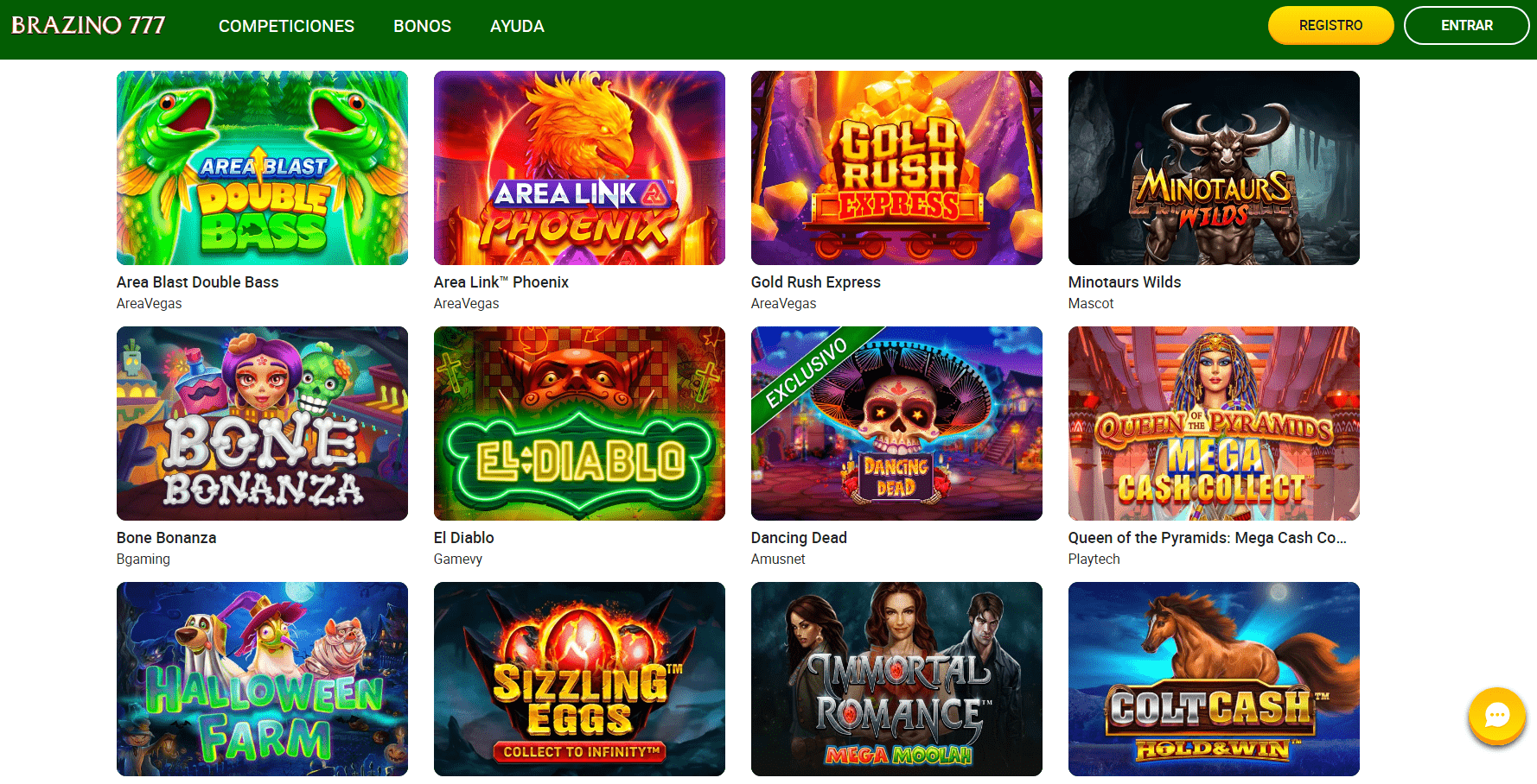 Juegos populares de casino Brazino777