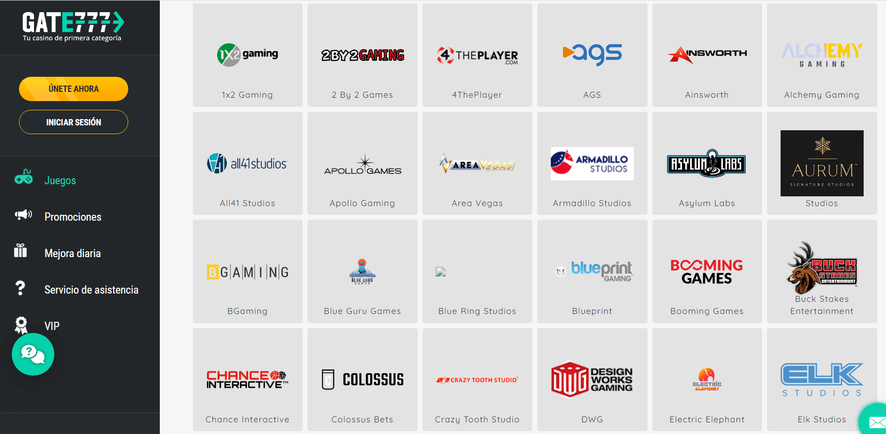 Gate777 casino proveedores