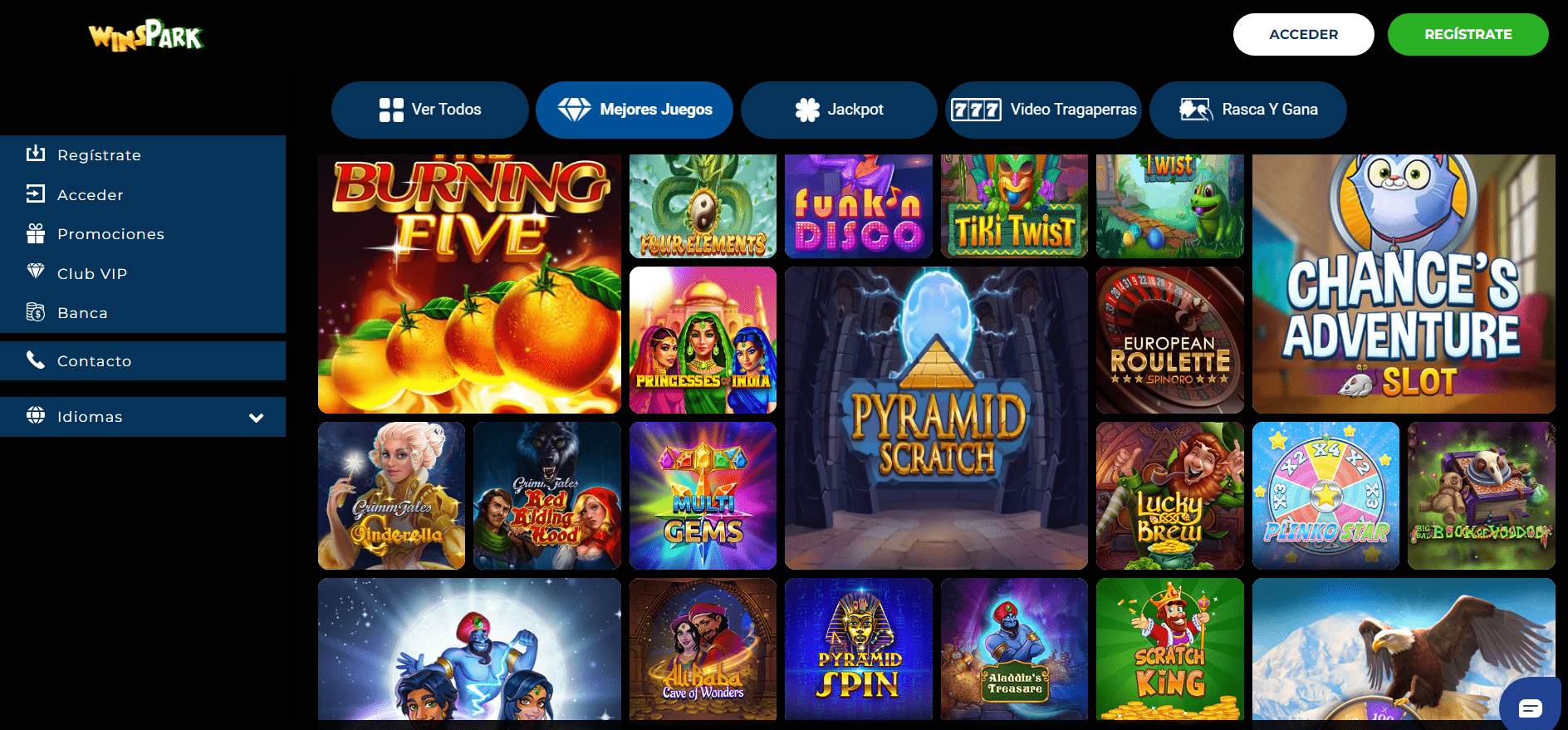 Juegos de casino WinsPark