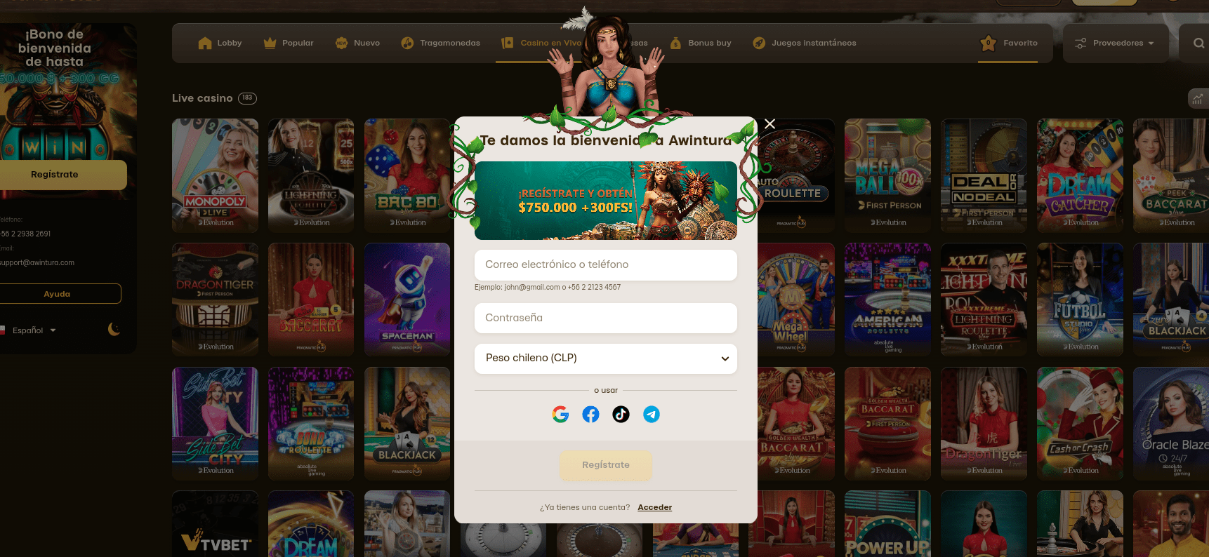 Registro en Awintura