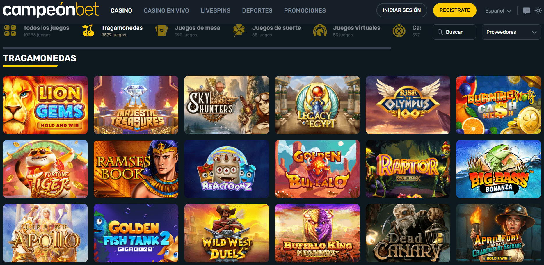 Tragaperras en Campeonbet