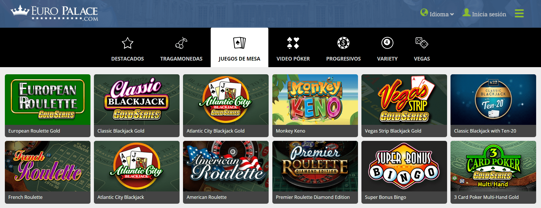 Juegos de mesa en Euro Palace