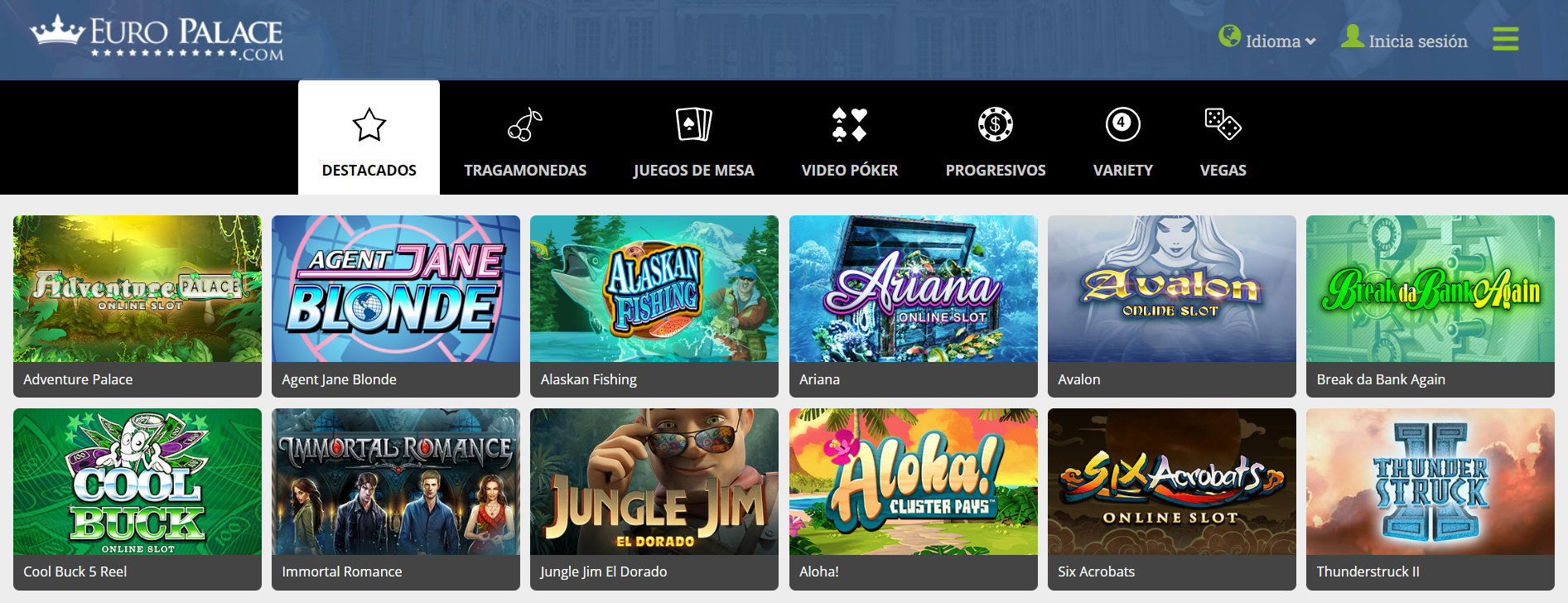 Juegos en Euro Palace