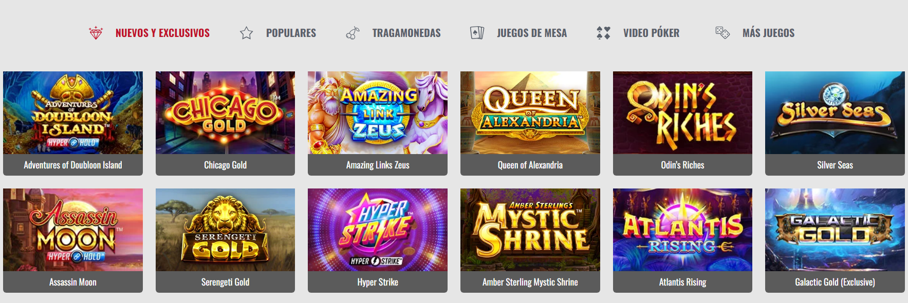 Juegos en Platinum Play