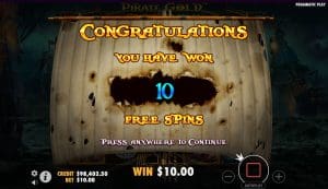 Giros gratis en Pirate Gold