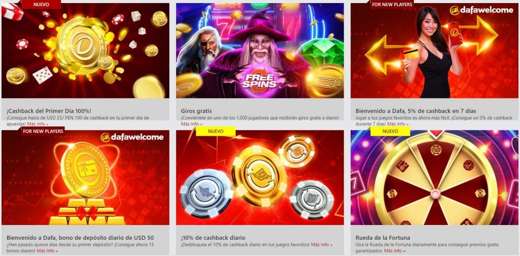 Bonificaciones en Dafabet