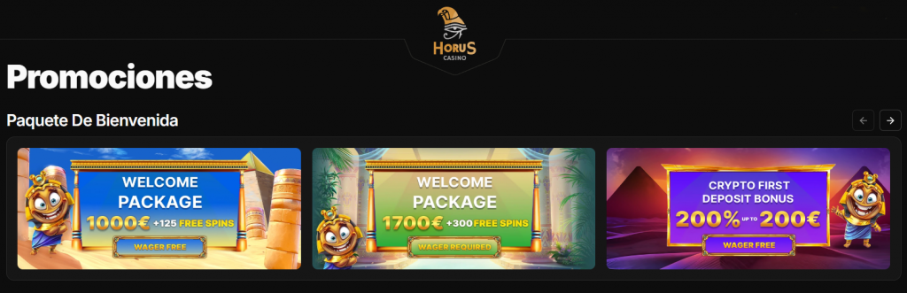 Bonos de Horus Casino