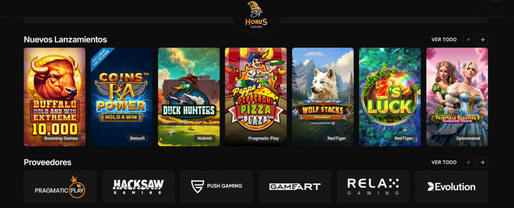 Juegos en Horus Casino