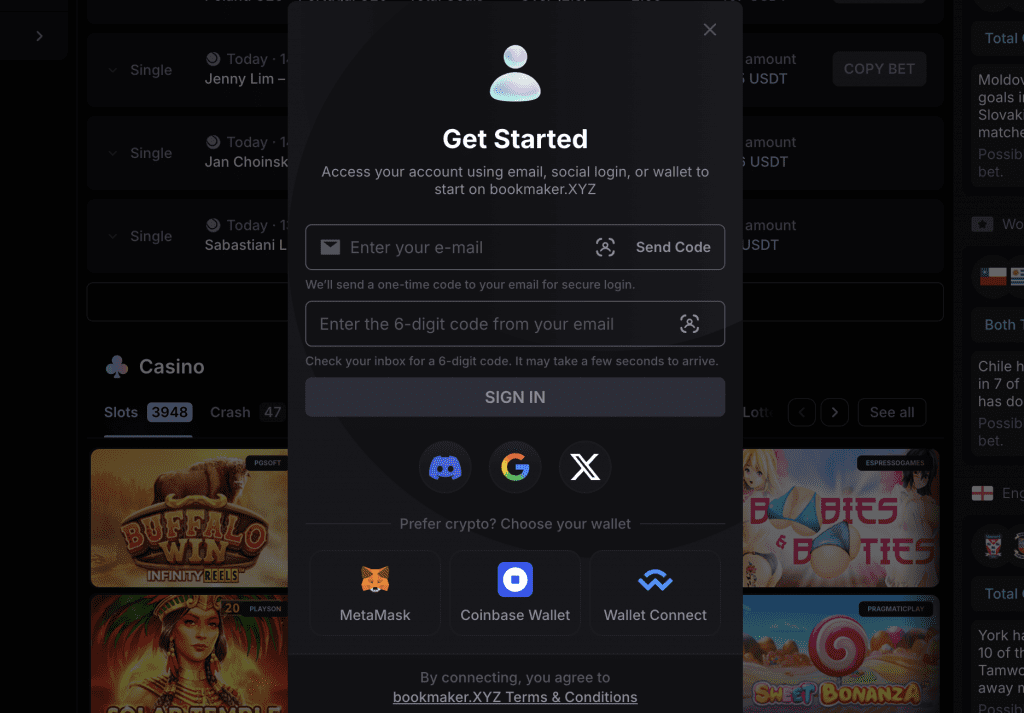 Proceso de registro en Bookmaker.XYZ
